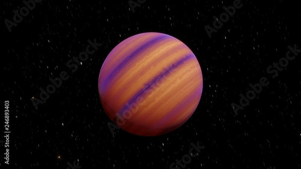 Fototapeta Exoplanet gas giant hot Jupiter or brown dwarf 3D illustration (Elements of this image furnished by NASA)