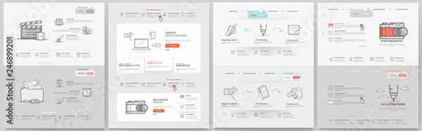 Fototapeta Business website template elements collection.