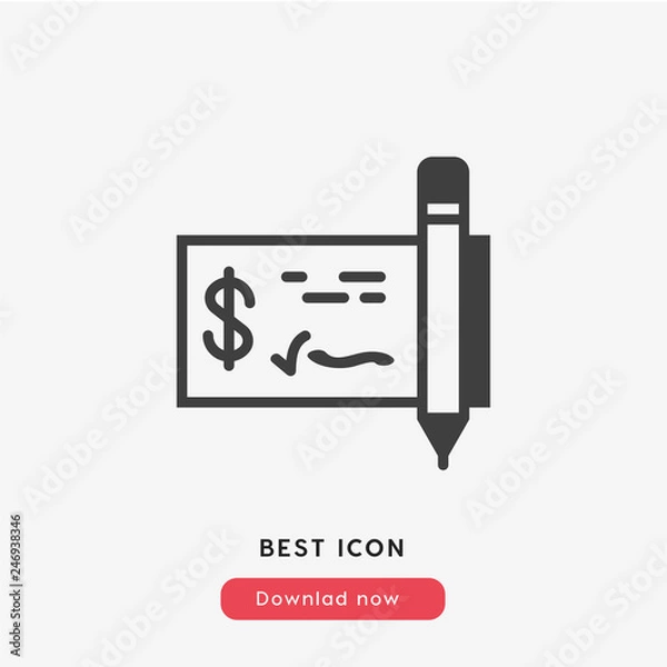 Obraz money check icon vector