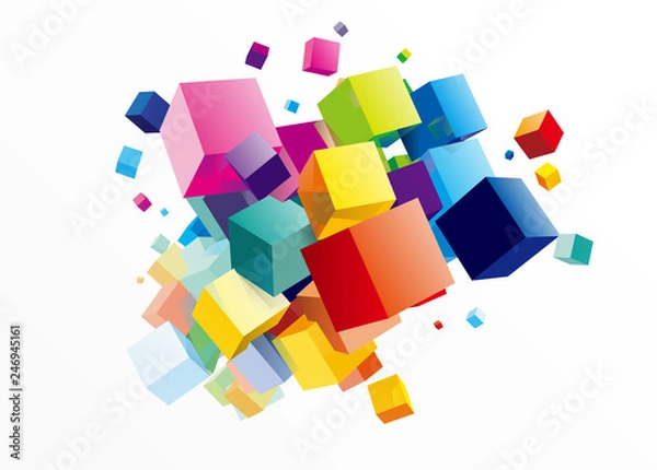 Obraz 立方体　イメージ　デザイン