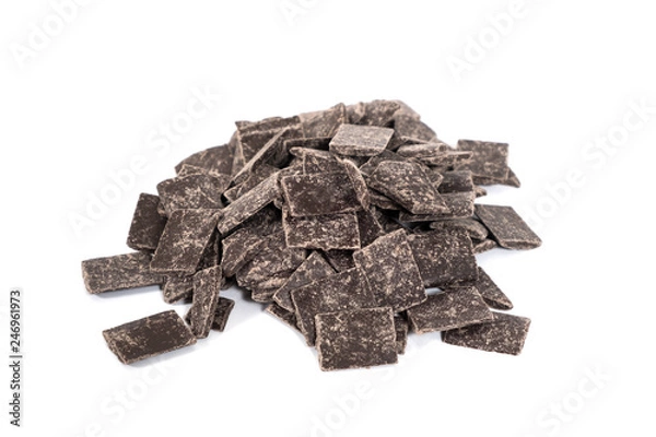 Fototapeta Tasty milk chocolate  on white background