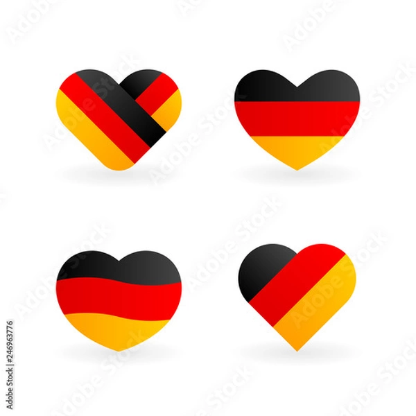 Obraz Germany flag illustration, vector heart with german flag