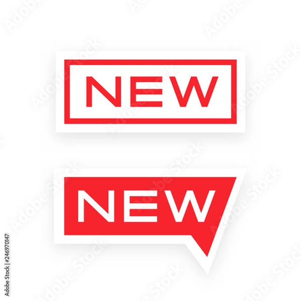 Fototapeta New tag icon, label ang sticker with soft shadow for light and dark background