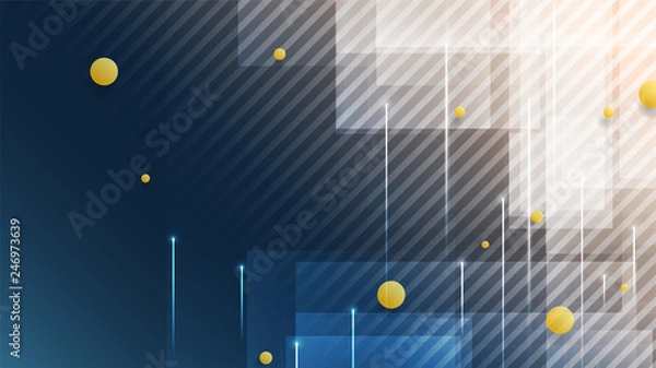 Fototapeta Abstract geometric shapes on blue background