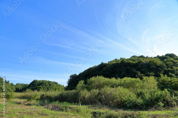 Fototapeta 爽やかに晴れた秋の里山
