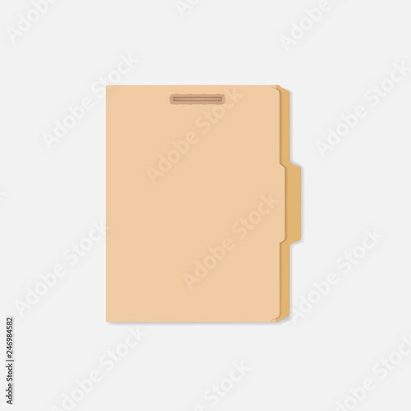 Fototapeta Closed tabbed file folder with interior fastener to keep paper, letter size