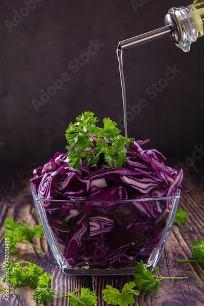Obraz red cabbage in a basket