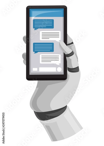 Fototapeta Robot Hand Chatbot Illustration
