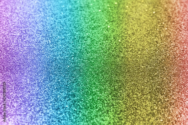 Fototapeta Composition of sparkling rainbow glitter as background