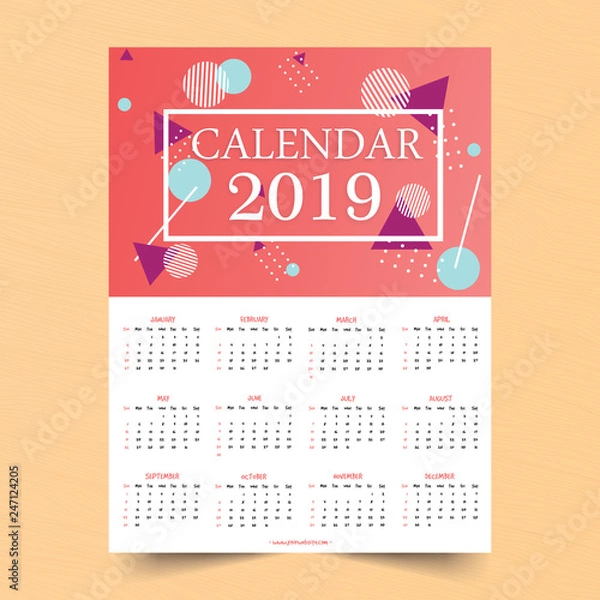 Obraz Abstract Calendar Design