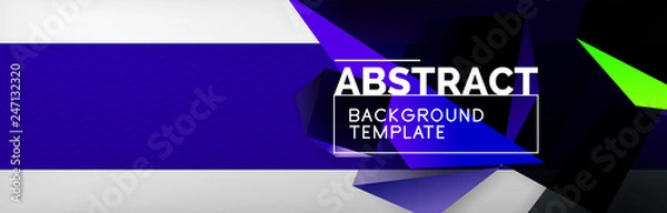 Obraz Dark 3d triangular low poly shapes abstract background