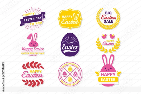 Fototapeta easter Retro Vintage Vector Label