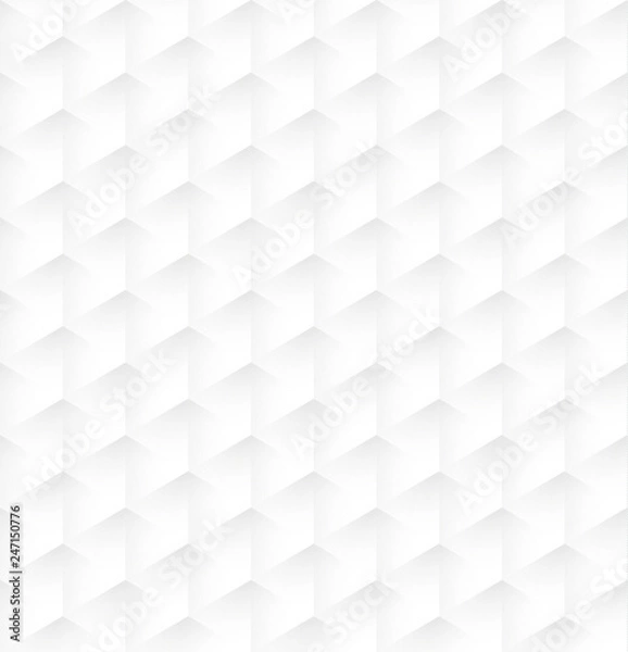 Fototapeta Embossed seamless pattern. Abstract texture. White background. Geometric ornament. Hexagon.