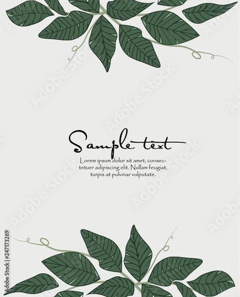Fototapeta Vector illustration Natural background with green leaves. Fresh green leaves