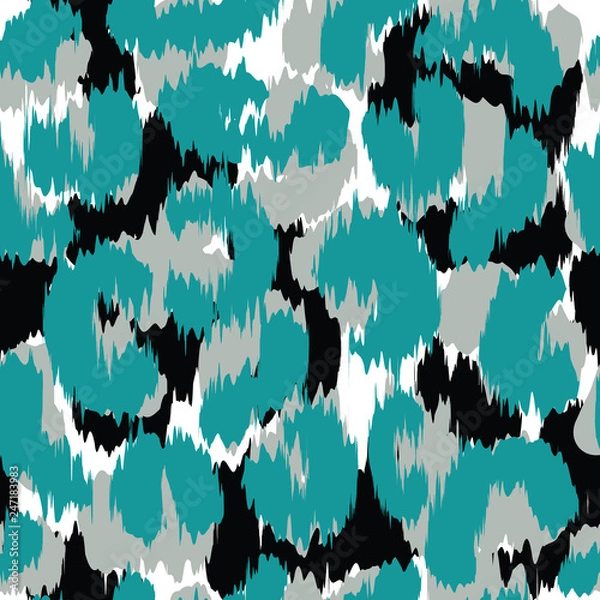 Fototapeta Seamless pattern with faux leopard skin teal 