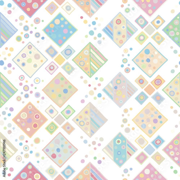 Obraz Seamless vector pattern. geometrical background with hand drawn decorative tribal elements. Print with ethnic, folk, traditional motifs. Graphic geometric illustration for wrapping, wallpaper, fabric