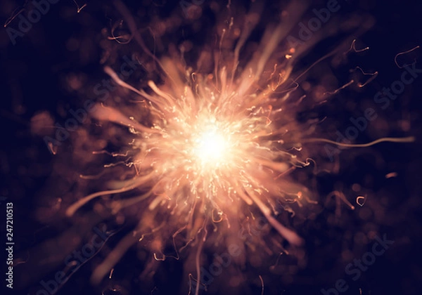 Fototapeta Abstract Sparkler/Explosion Effect with Depth of Field and Glow