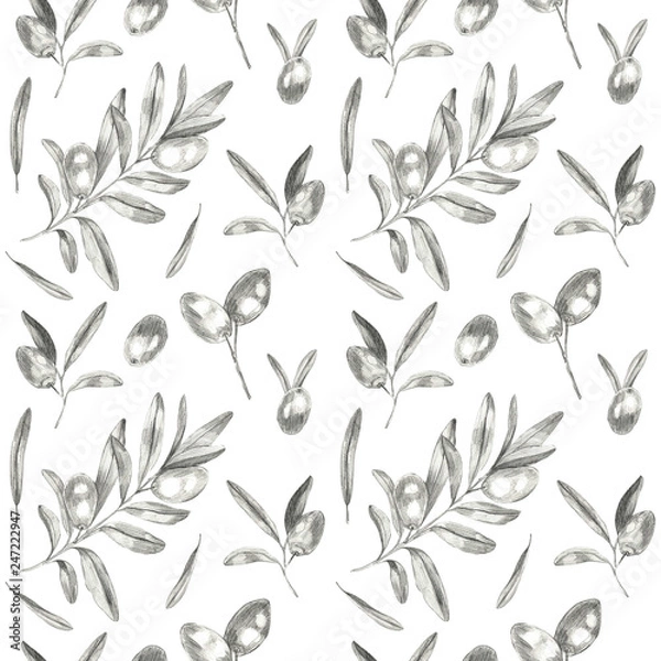 Obraz Olives seamless pattern