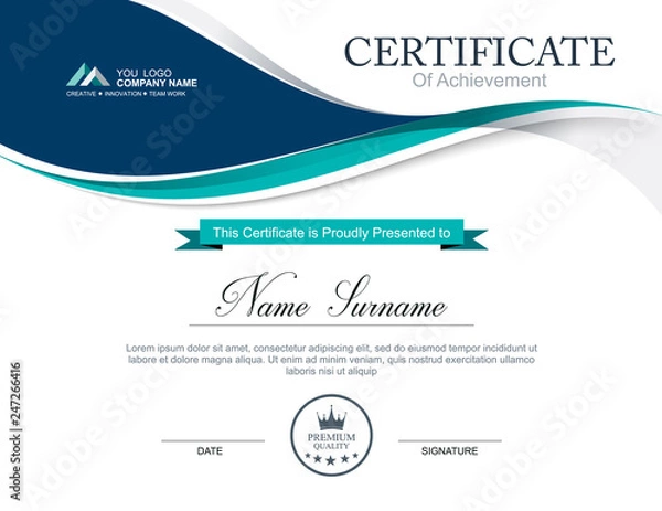 Obraz Vector certificate template