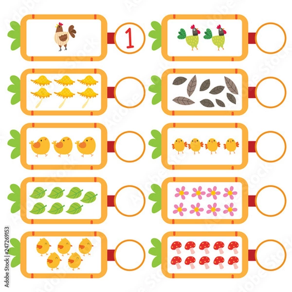 Obraz animals worksheet vector design