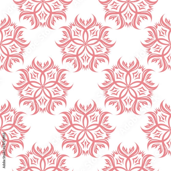 Obraz  Floral seamless pattern. Pink and white background