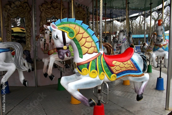 Obraz carousel in park