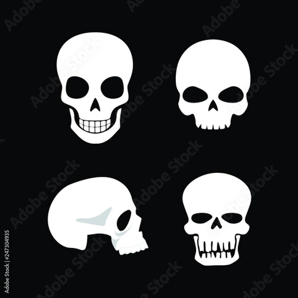 Fototapeta Creative Minimal Skull Logo Design in Vector Format , Skull Monogram