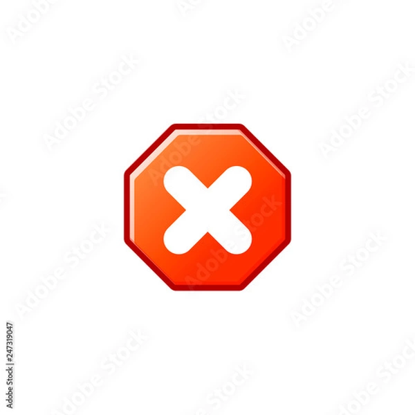 Obraz close button vector icon. flat design