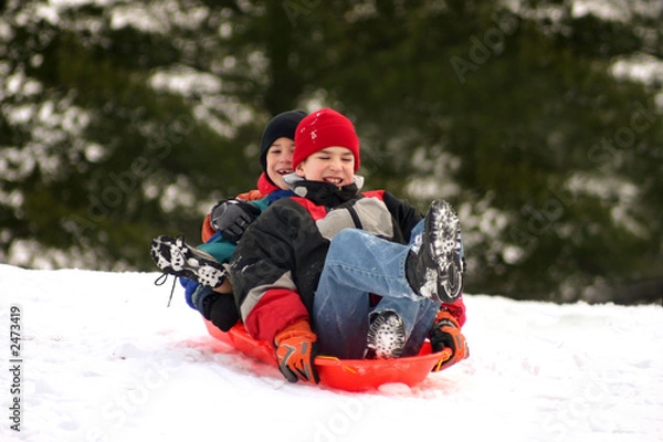 Obraz boys sledding