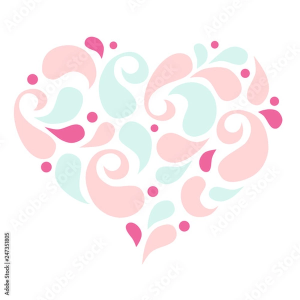 Fototapeta Heart shape fill with petal on white background