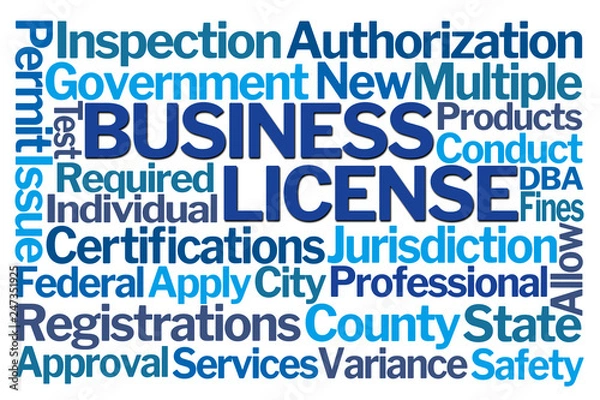 Fototapeta Business License Word Cloud
