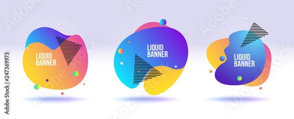 Fototapeta Liquid banner collection. Abstract fluid and liquid banner for replace text.
