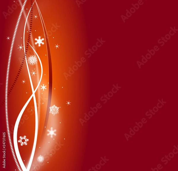 Fototapeta Christmas illustration with red background