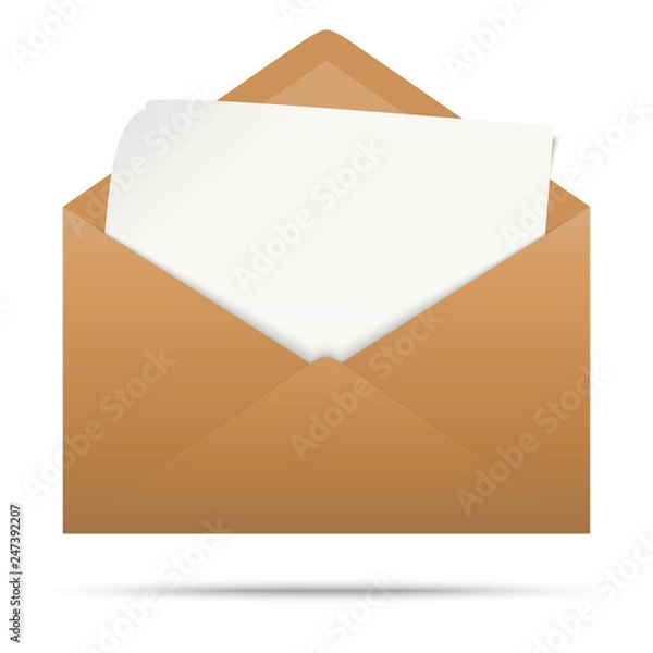 Fototapeta colored envelope with empty paper