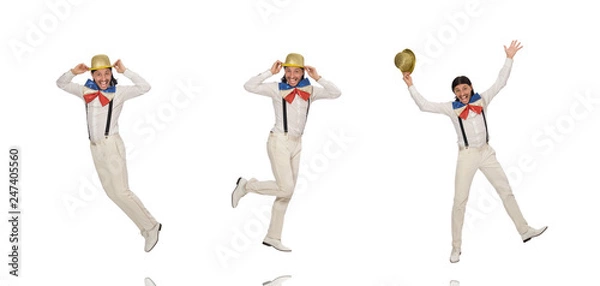 Fototapeta Man in funny concept isolated on white