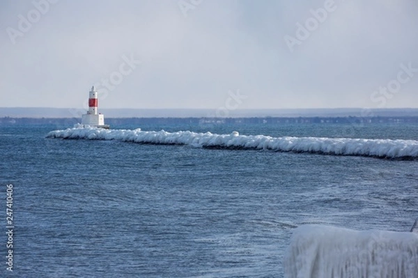 Fototapeta Lighthouse in the Winter