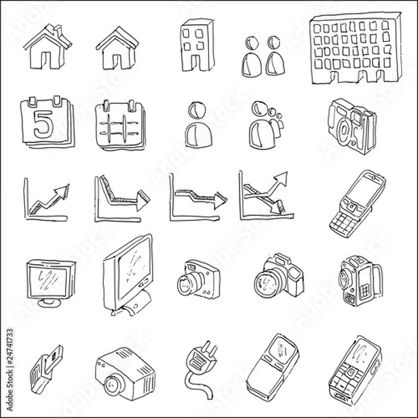 Obraz communication hand draw element vector