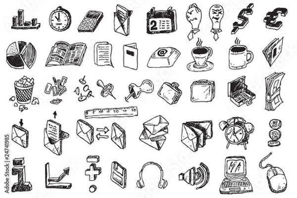 Fototapeta hand draw business elements