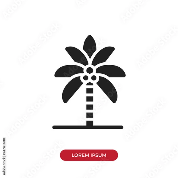Obraz Filled Palm tree vector icon
