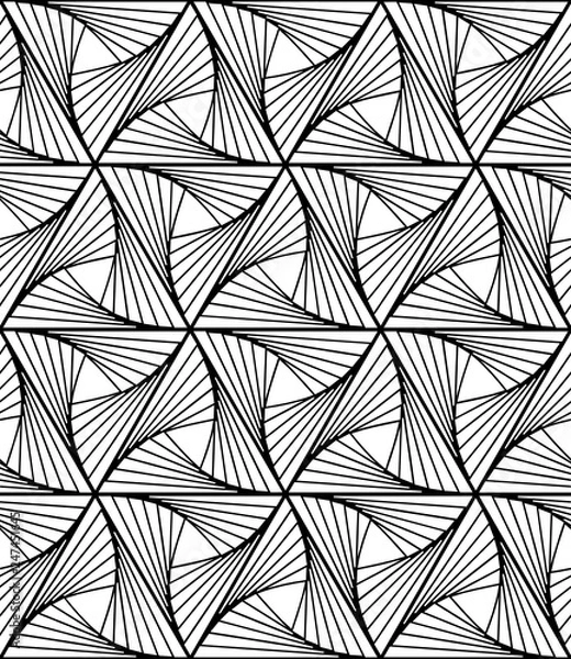 Fototapeta Vector seamless texture. Modern geometric background with hexagonal tiles.