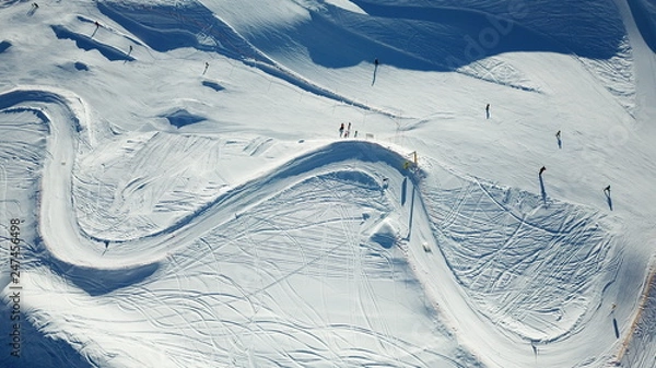 Fototapeta Skipiste Engadin Zuoz