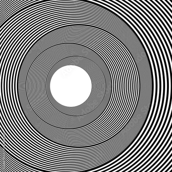 Obraz Abstract black and white striped background. Geometric pattern with visual distortion effect. Optical illusion. Op art.