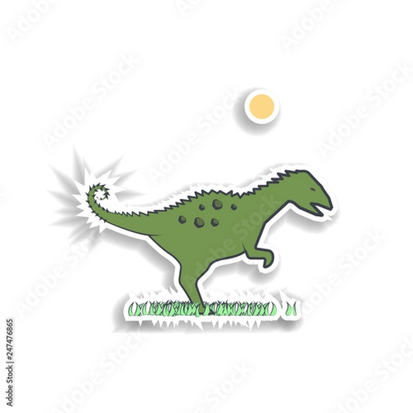 Fototapeta coritosaurus cartoon sticker icon. Elements of Prehistoric in color icons. Simple icon for websites, web design, mobile app, info graphics