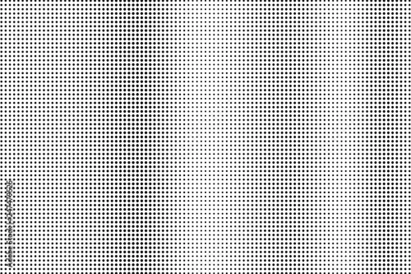 Fototapeta Black and white halftone vector texture. Vertical dotted gradient. Smooth dotwork surface. Vintage effect overlay