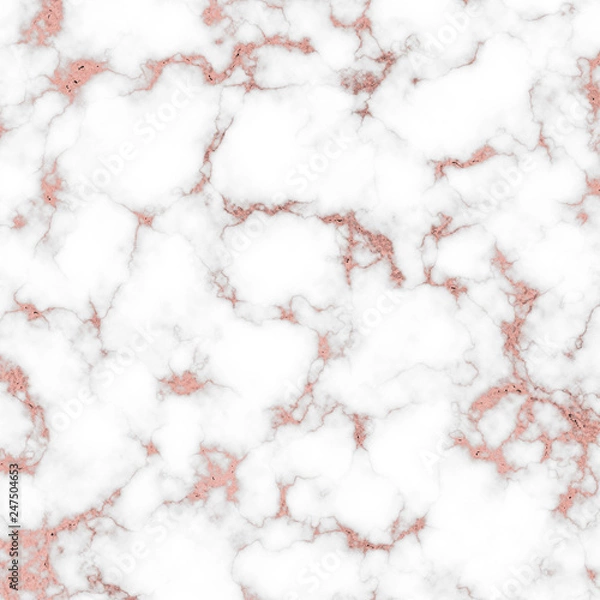 Obraz marble with rose gold glitter texture