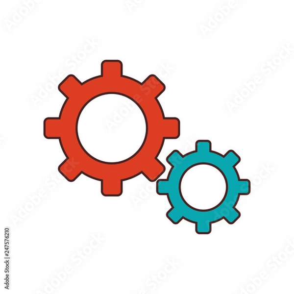 Obraz technology gears support cartoon
