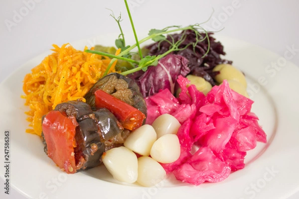 Fototapeta assorted pickled vegetables