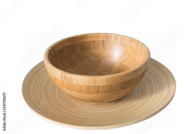 Obraz Round wooden bamboo cups
