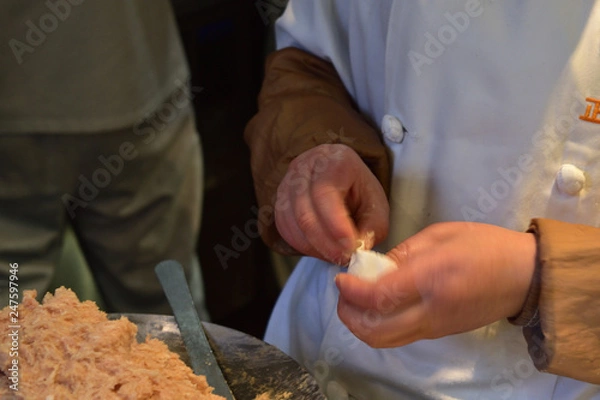 Fototapeta 小籠包作り(making dumpling)