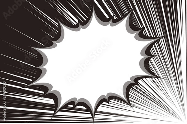Fototapeta #Background #wallpaper #Vector #Illustration #design #free freesize  effect line,concentration line,comic,speed line,speech bubble,balloon,cloud line 背景素材壁紙,漫画,吹き出し,セリフ,集中線,効果線,枠,爆発,大声,叫ぶ,コピースペース,タイトル